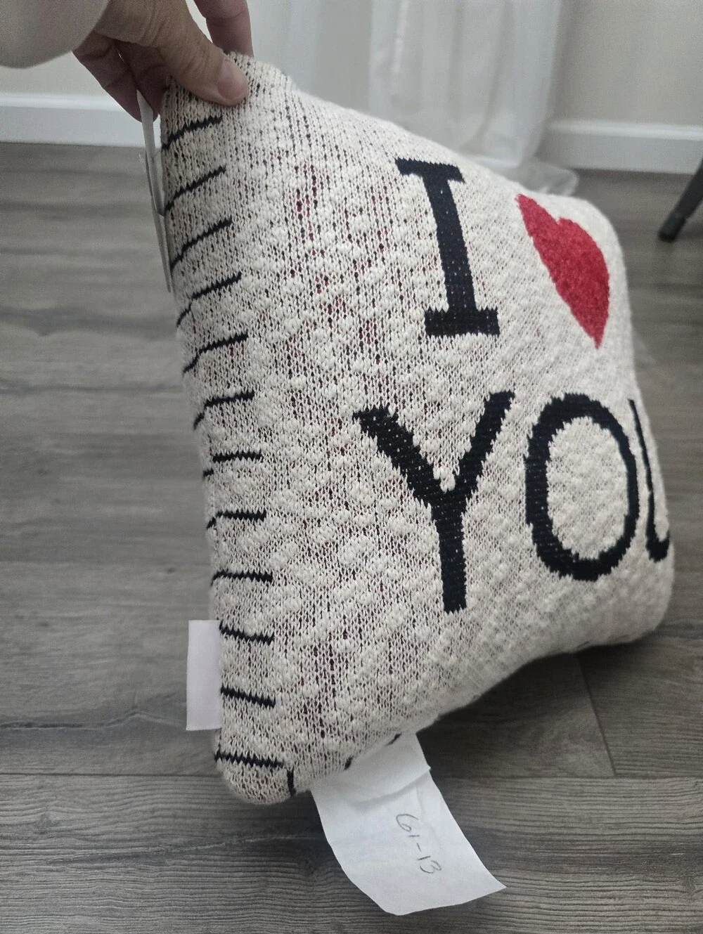 I ❤️ You Knit Accent Pillow New With Tags